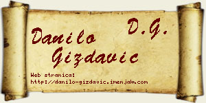 Danilo Gizdavić vizit kartica